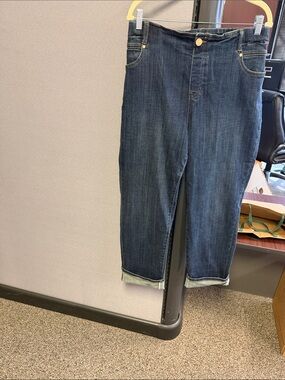 Liverpool Dark Blue High-Rise Cropped Jeans